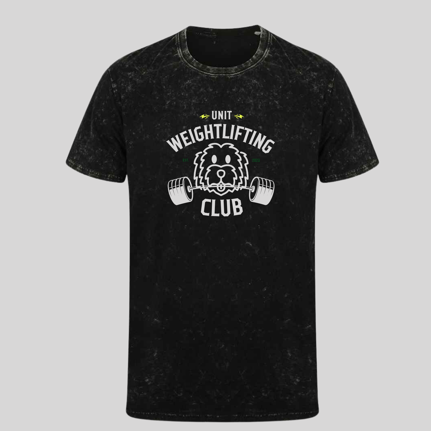 Oversized Black Jersey Acid Wash Weightlifting T-shirt