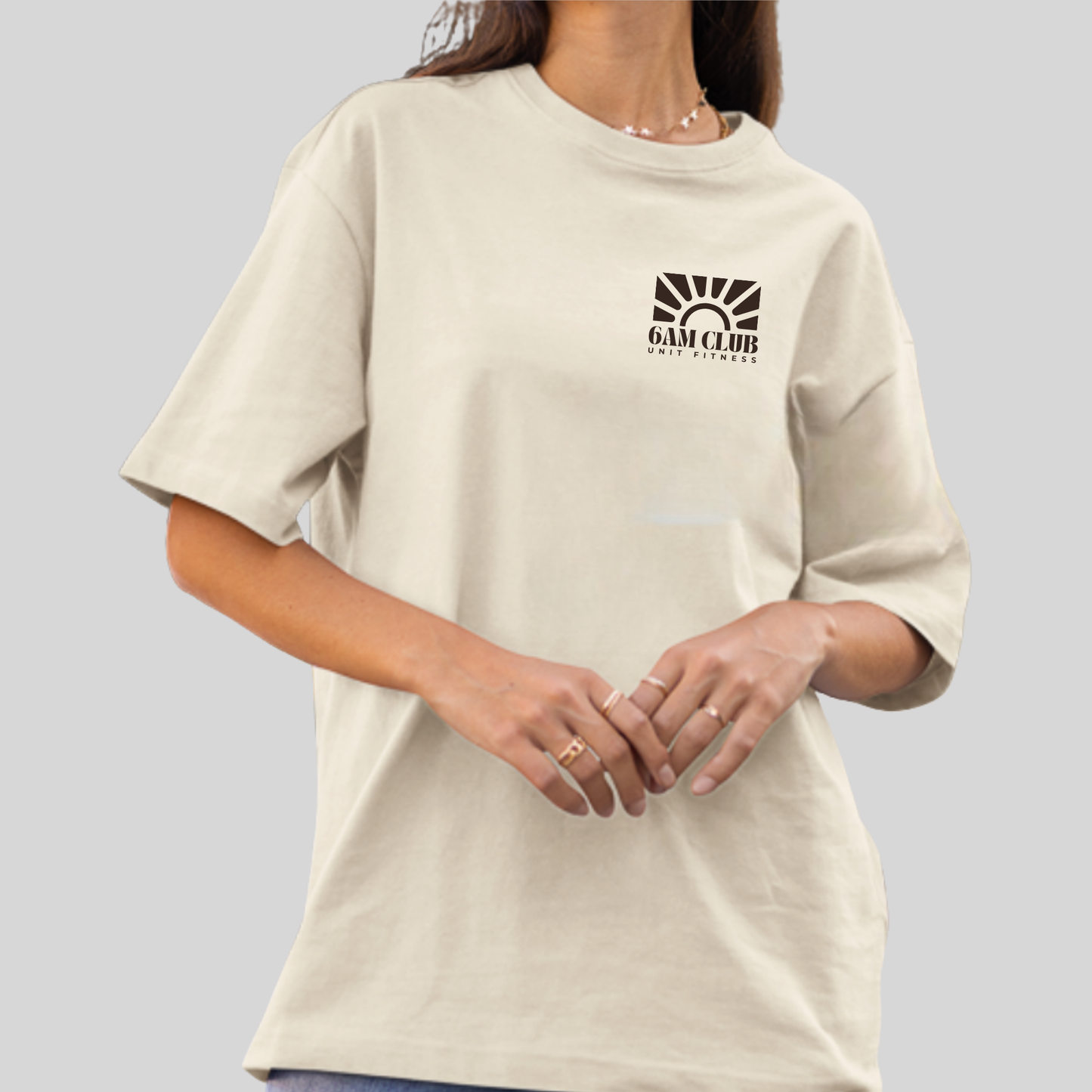 Off White Oversized Unit 6am Club T-shirt