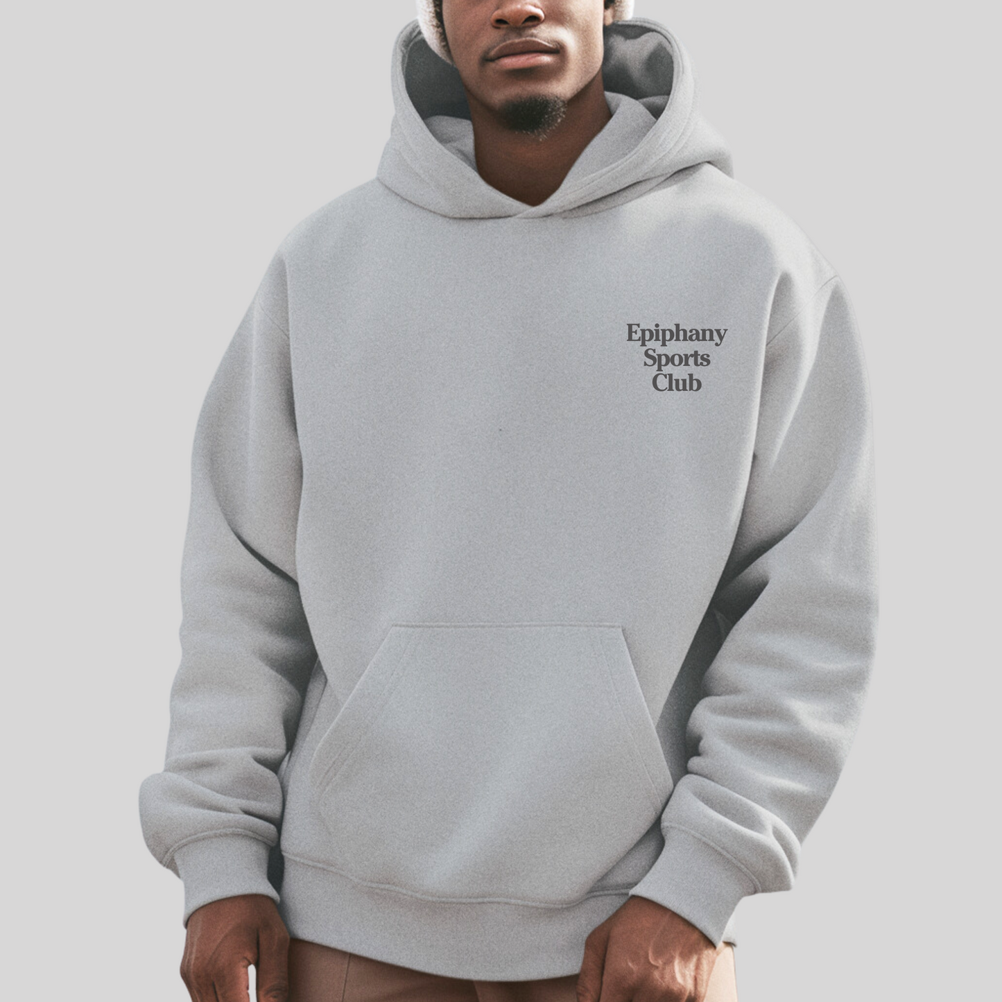 Mens_Grey_front_Show_up_Hoodie_drop_shoulder_from_The_Epiphany_Sports_Club_Collection