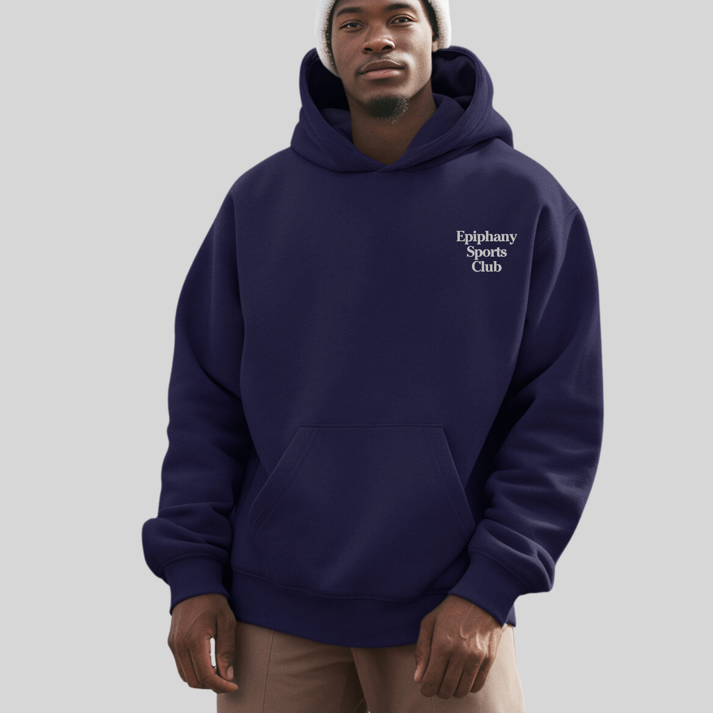 Mens_Navy_front_Show_up_Hoodie_drop_shoulder_from_The_Epiphany_Sports_Club_Collection