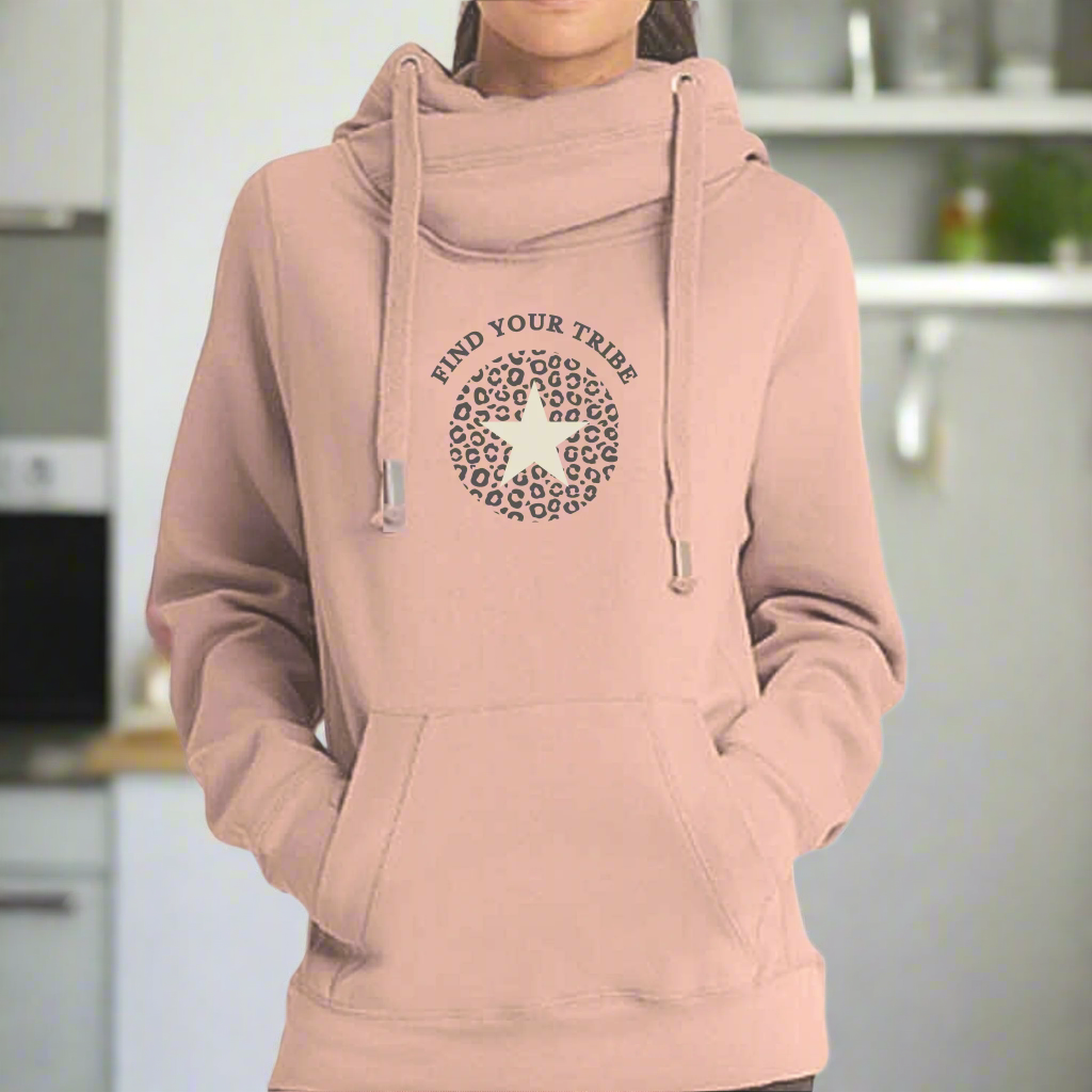 Cross Neck Hoodie - Find Your Tribe