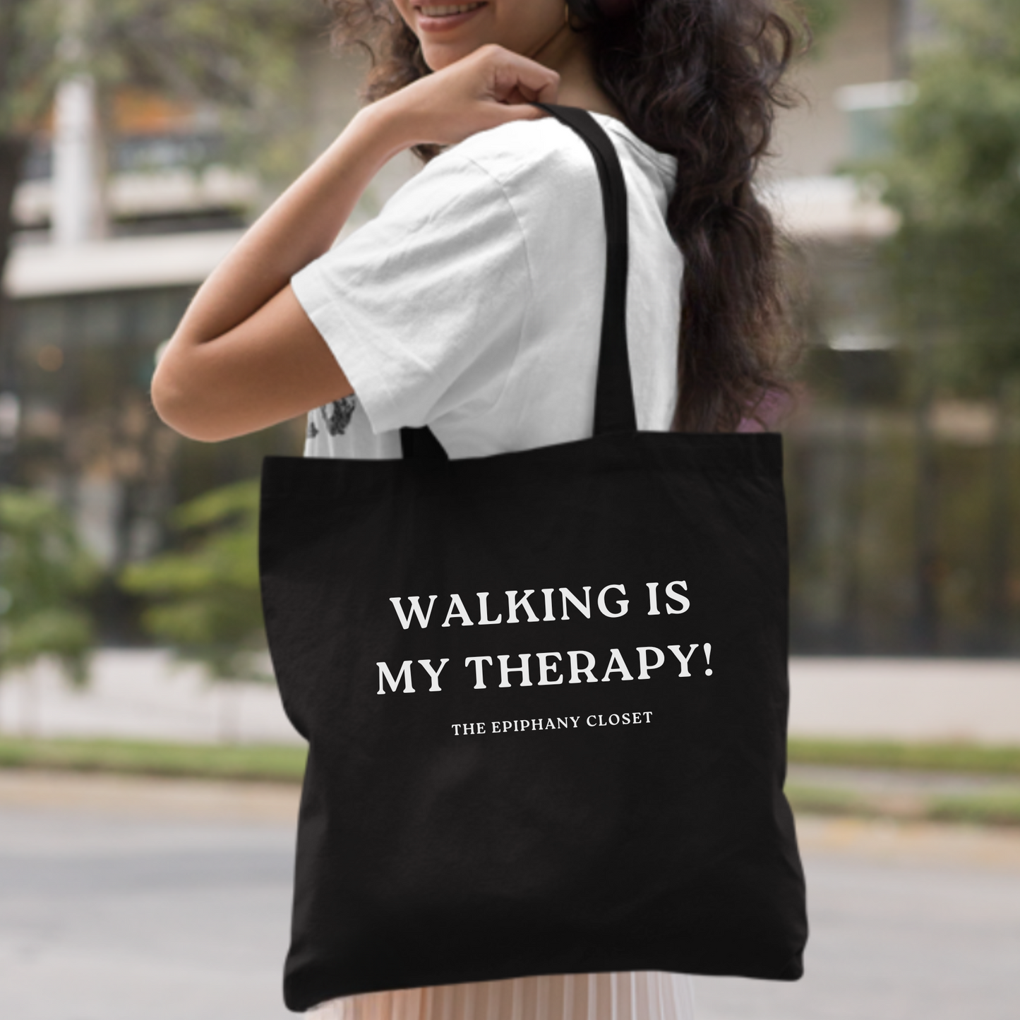Walking Is My Therapy Tote Bag