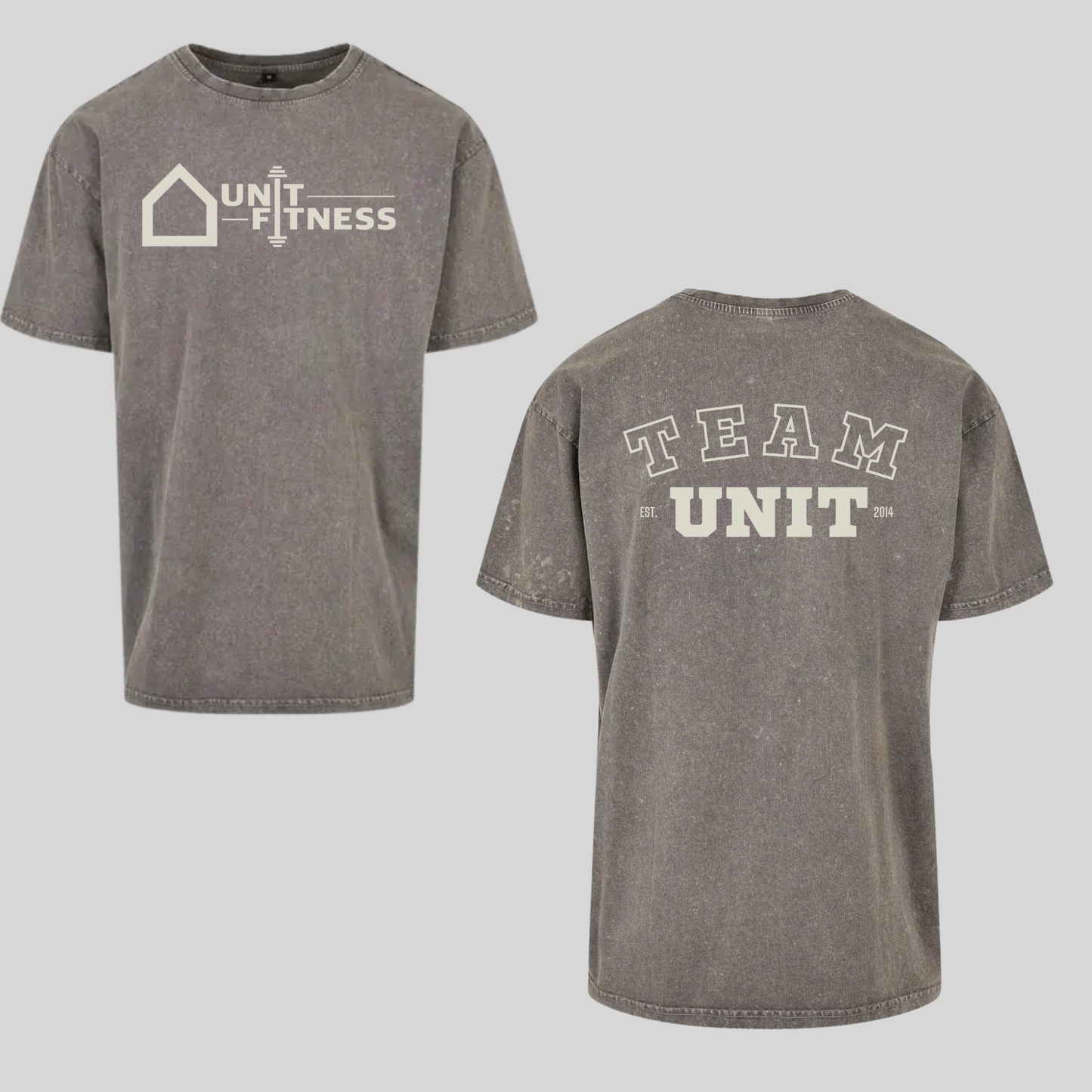 Black Acid Wash Unit Fitness Team T-shirt