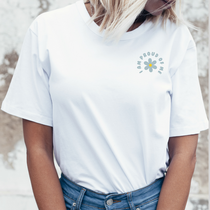 Ladies " I Am Proud Of Me T-shirt In White | The Epiphany Closet - Wellbeing Clothing With Meaning - The Epiphany Closet
