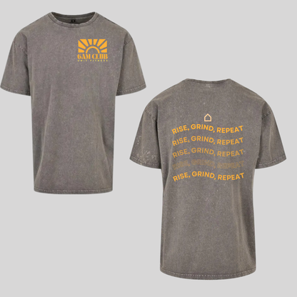 Grey Acid Wash Unit Fitness 6am Club T-shirts
