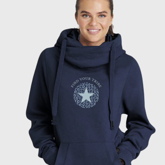 Cross Neck Hoodie - Find Your Tribe | The Epiphany Closet