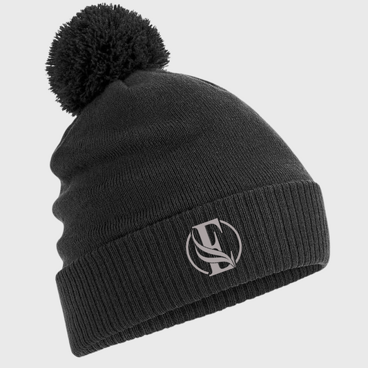 Thermal Beanie Bobble Hat - Navy/Charcoal | The Epiphany Closet