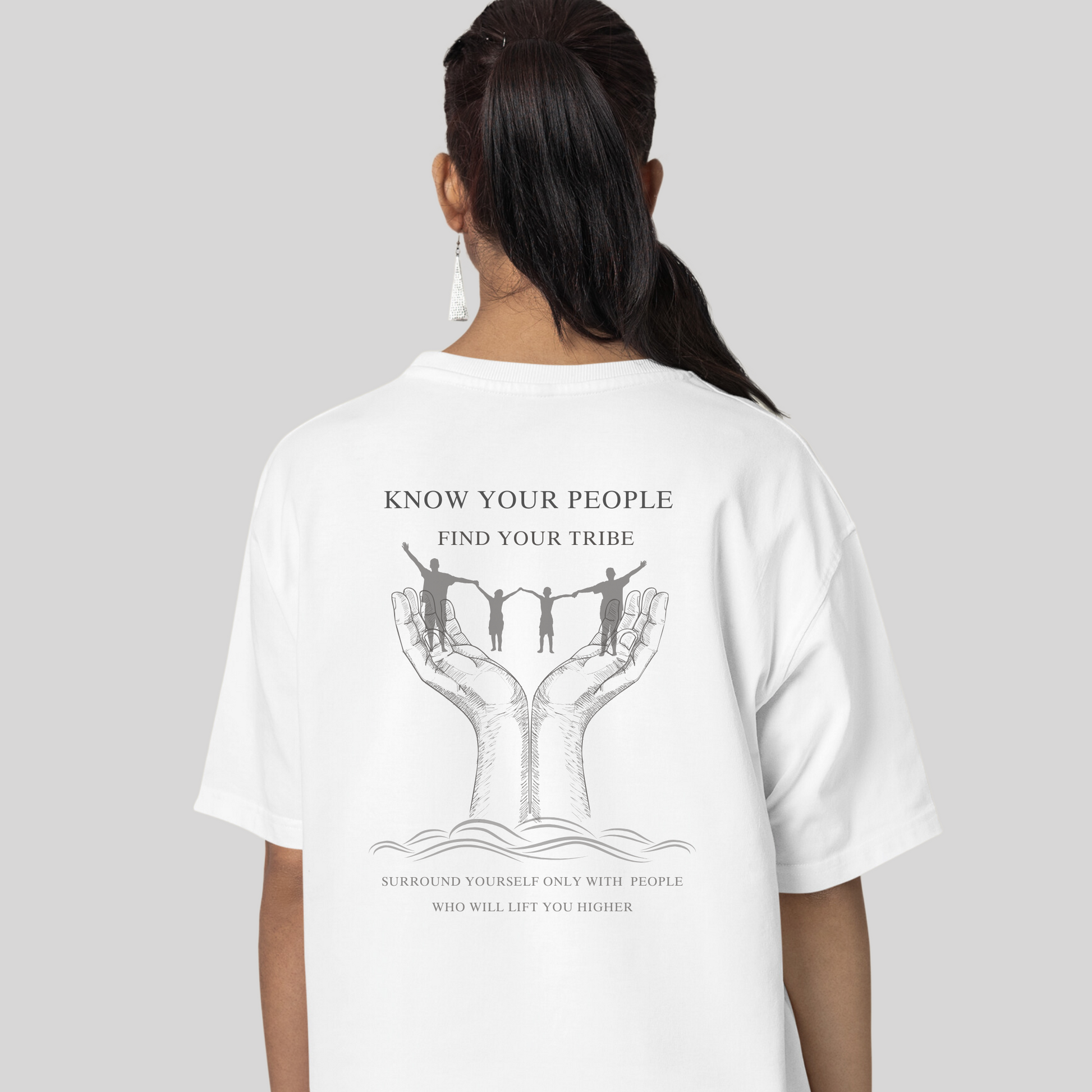 Unisex 'Know Your People' Organic T-Shirt in White | The Epiphany Closet - Wellbeing Clothing With Meaning - The Epiphany Closet