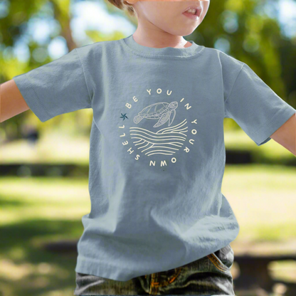 Childrens_Organic_Be_You_In_Your_Own_Shell_T-Shirt-Blue-TheEpiphanyCloset