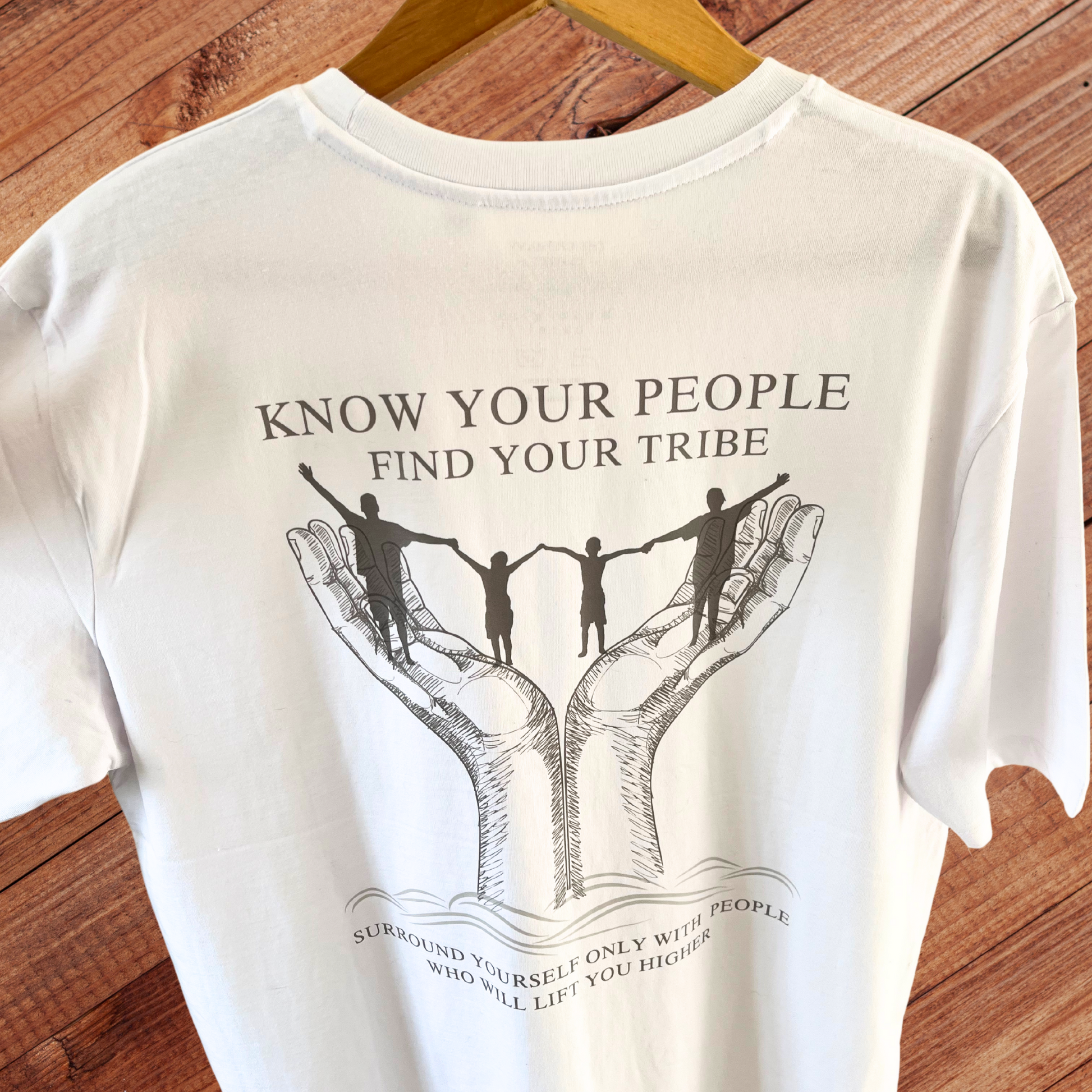 Unisex 'Know Your People' Organic T-Shirt in White | The Epiphany Closet - Wellbeing Clothing With Meaning - The Epiphany Closet