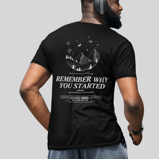 Men's " Remember Why You Started" Organic T-Shirt - Wellbeing Clothing With Meaning - Wellbeing Clothing With Meaning - The Epiphany Closet