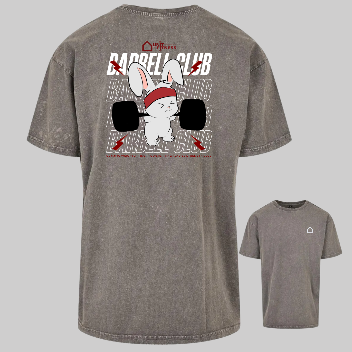 Oversized Unit Fitness Gym T-shirts | Acid Grey/Asphalt