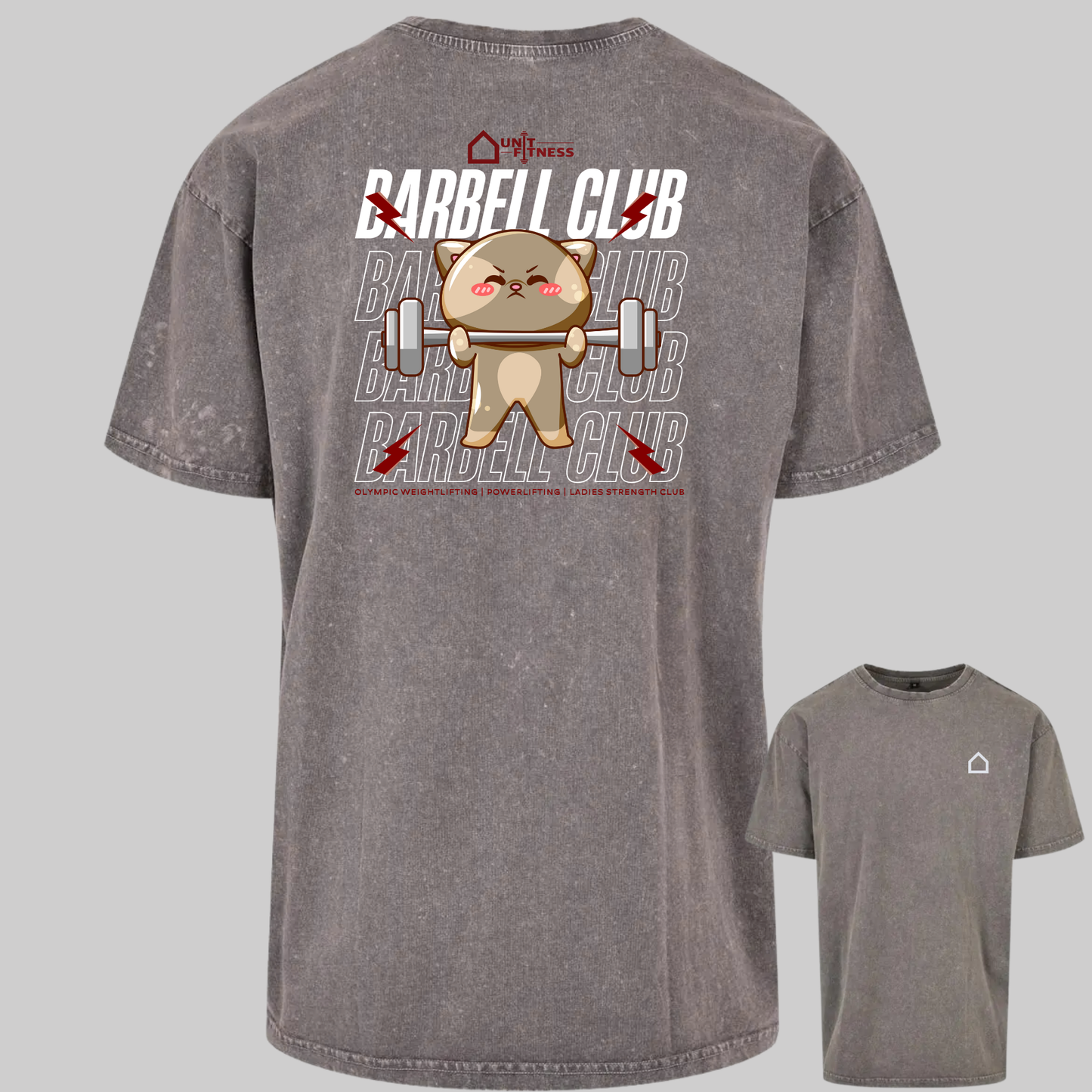 Oversized Unit Fitness Gym T-shirts | Acid Grey/Asphalt