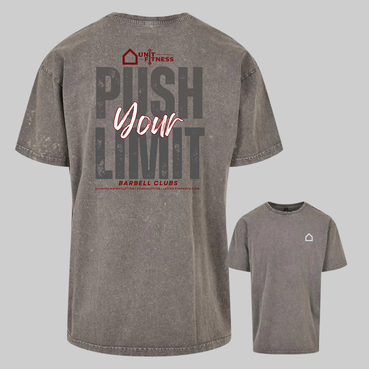 Oversized Unit Fitness Gym T-shirts | Acid Grey/Asphalt