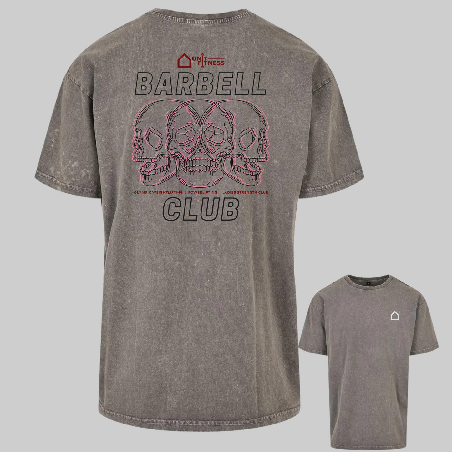 Oversized Unit Fitness Gym T-shirts | Acid Grey/Asphalt