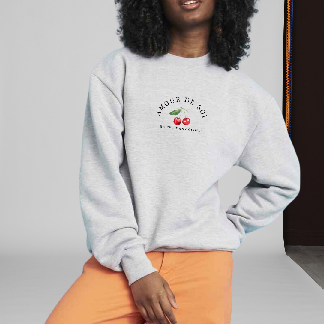 Oversized Self-Love Cherry Sweatshirt | The Epiphany Closet