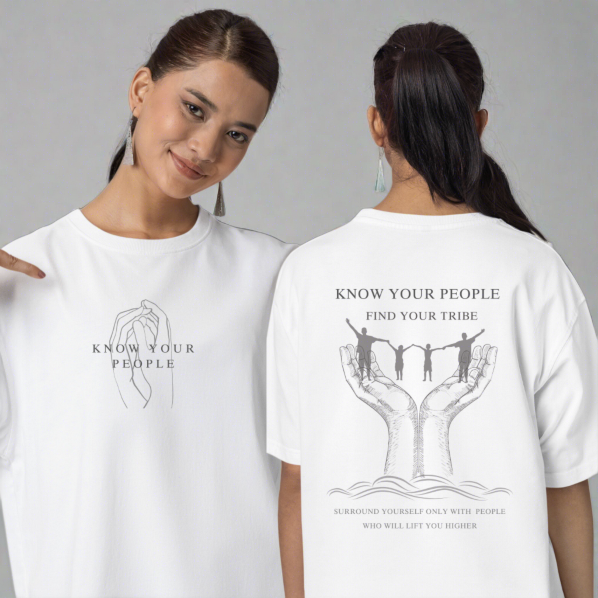 Unisex 'Know Your People' Organic T-Shirt in White | The Epiphany Closet - Wellbeing Clothing With Meaning - The Epiphany Closet