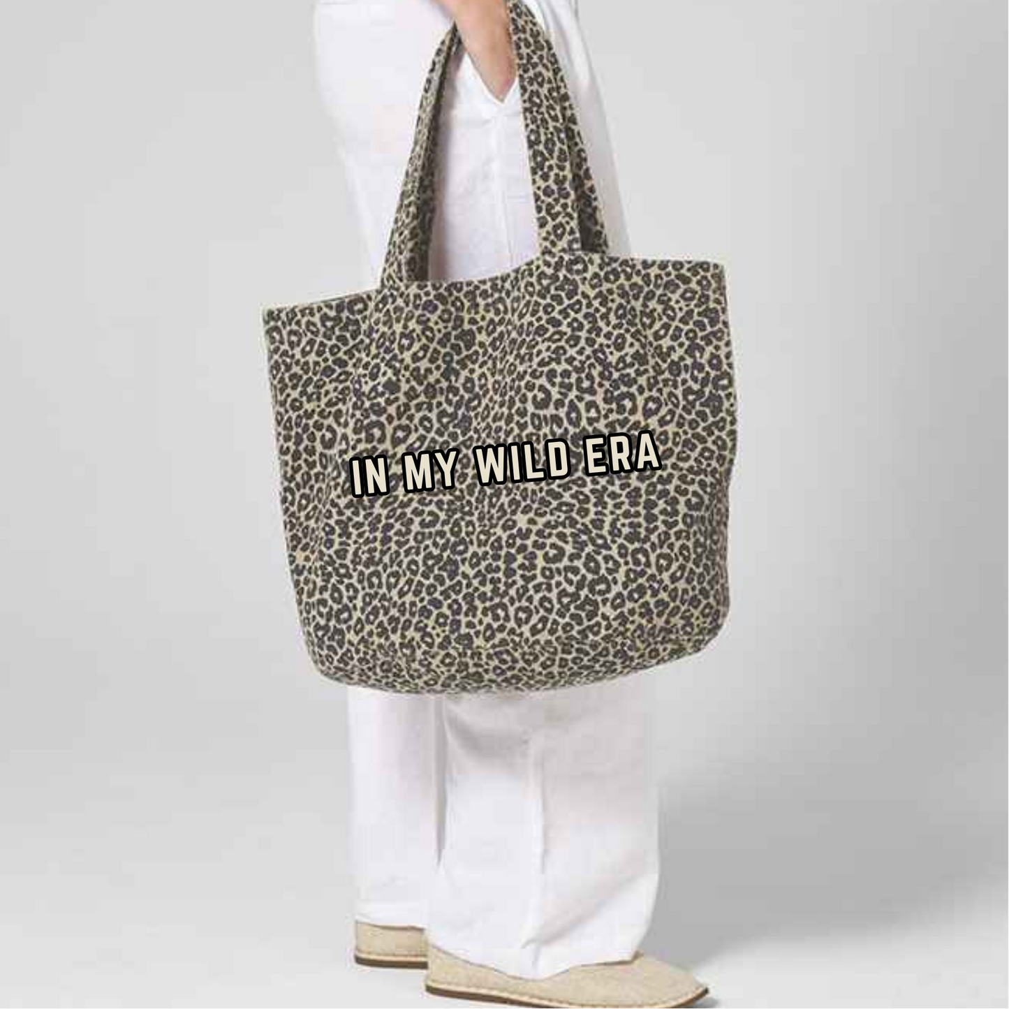 Leopard Print Canvas Tote Bag