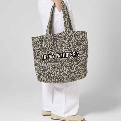 Leopard Print Canvas Tote Bag