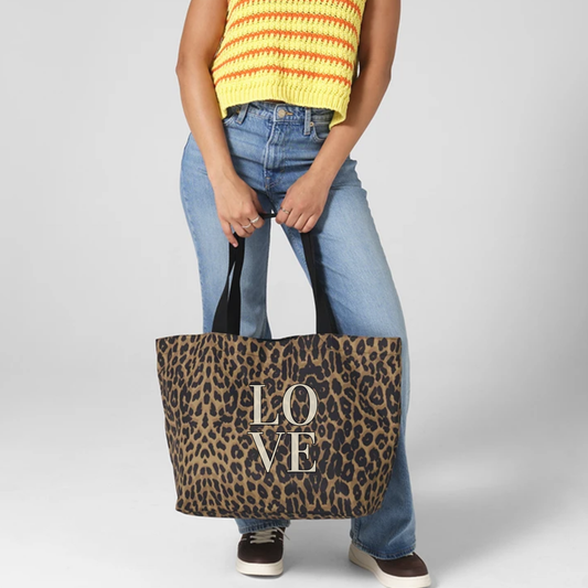Leopard Print Love Carryall Bag