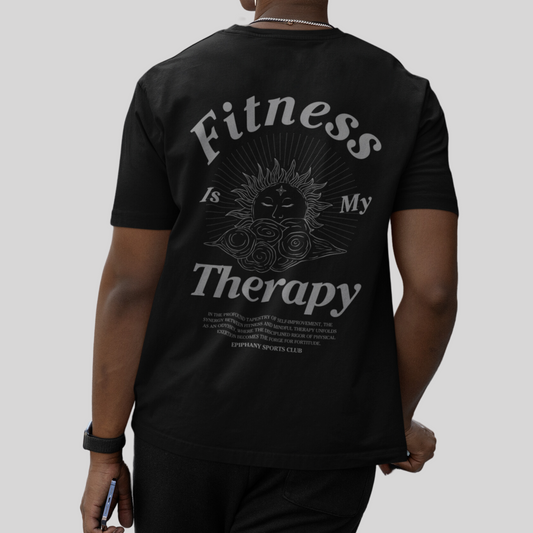 Men_s_Fitness_Is_My_Therapy_T-shirt_in_black._Heavy_cotton_quality_material