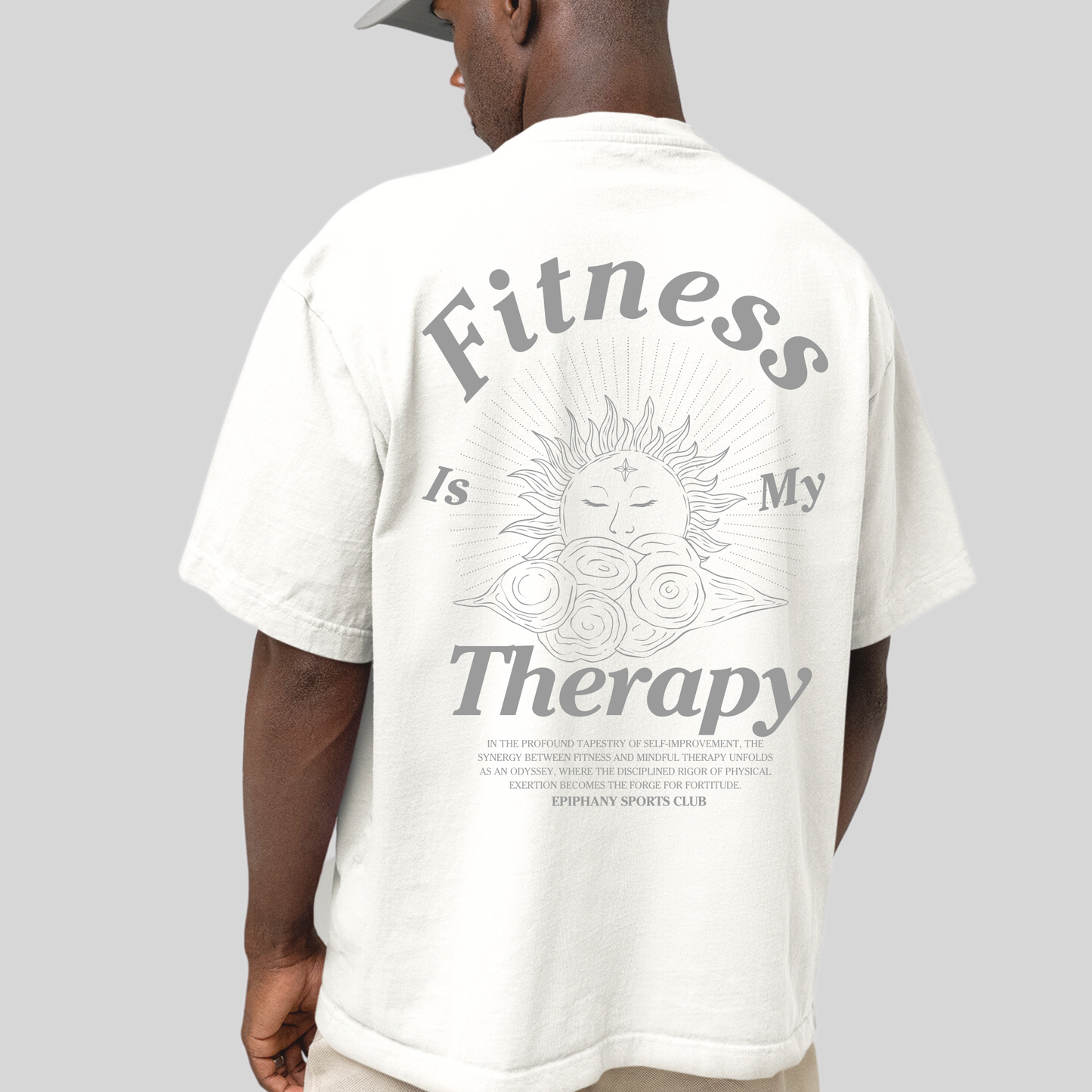 Mens_Fitness_Is_My_Therapy_t-shirt_white_from_The_Epiphany_Sports_Club_collection_fashion_stylish_and_comfort
