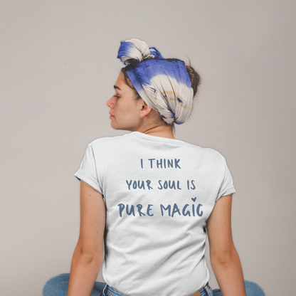 Ladies "Soulful" t-shirt in white. | The Epiphany Closet - Wellbeing Clothing With Meaning - The Epiphany Closet
