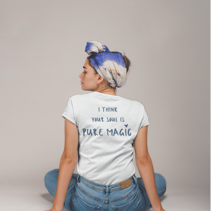 Ladies "Soulful" t-shirt in white. | The Epiphany Closet - Wellbeing Clothing With Meaning - The Epiphany Closet