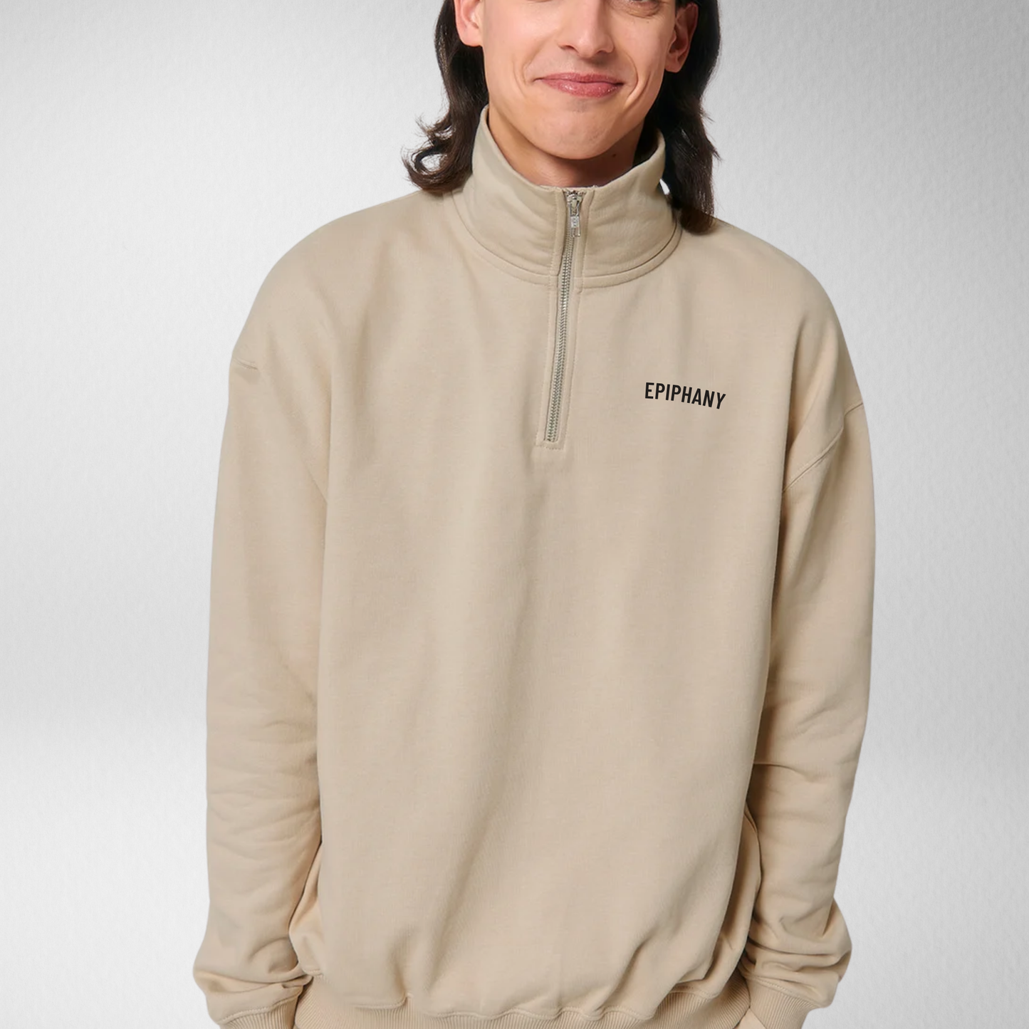 Stone 1/4 Zip Sweatshirt