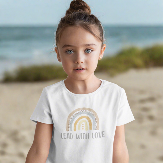 Children's "Lead with Love" T-shirt - White | The Epiphany Closet - Wellbeing Clothing With Meaning - The Epiphany Closet