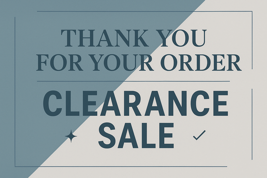 please make me a clearance sale thank yiou for your order in my brand colours #7c93ab and #eaeaea
