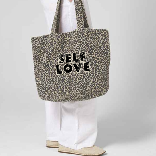 Leopard Print Canvas Tote Bag
