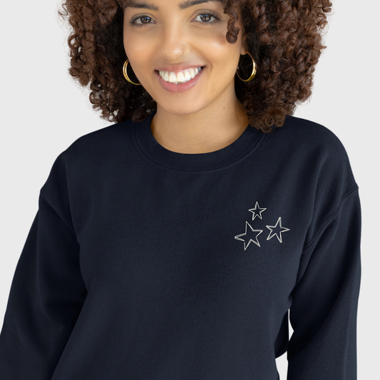 Multi-Star Heavyweight Sweatshirt | The Epiphany Closet - Wellbeing Clothing